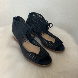 Vince Camuto Remme Suede Wedges Dark Navy 9